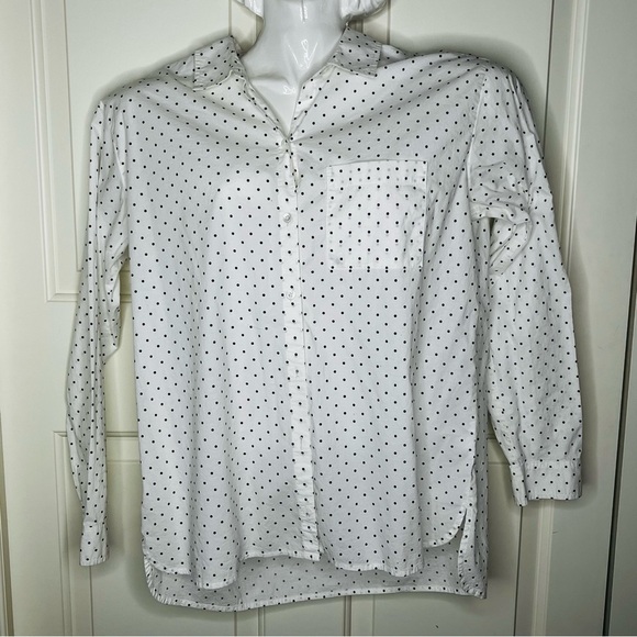 J. Jill White Polka Dot Blouse - Picture 1 of 9